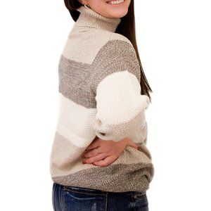 Striped turtle neck sweater